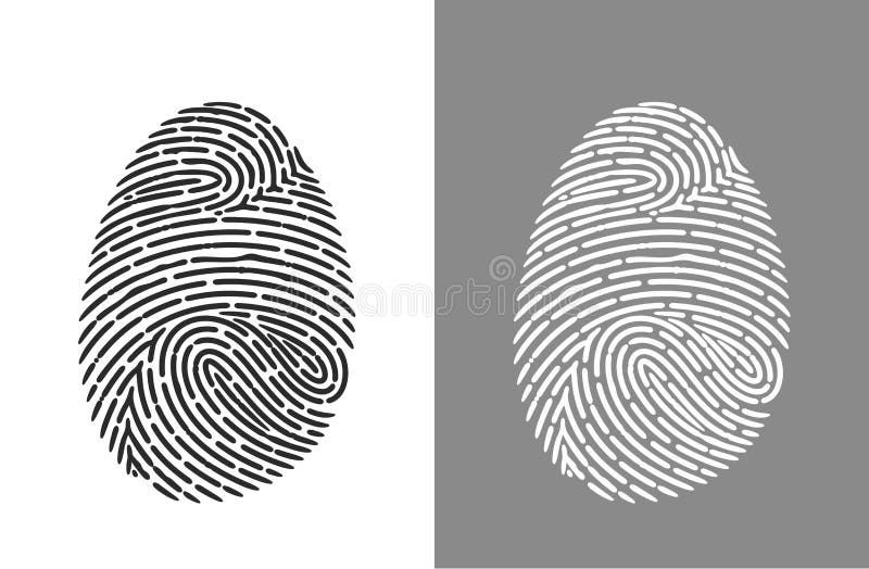 Fingeravtryckslogotyp. isolerat fingeravtryck på vit bakgrund royaltyfri illustrationer