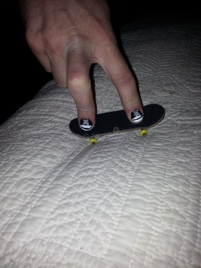 Fingerboard with Painted Nails Stock Photo Image of fingerboard