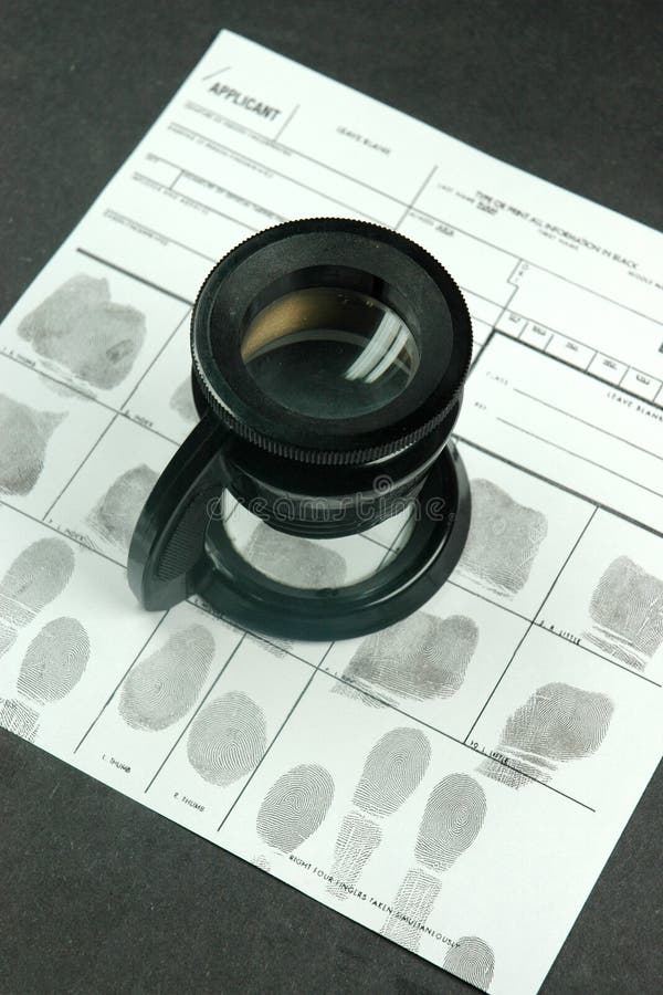 Fingerprint card stock image. Image of science, develop 11455371