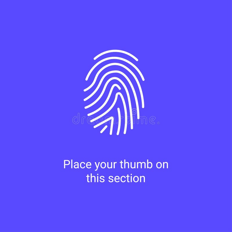 Fingerprint Scan App Biometric Logo Icon. Finger ID Mobile Abstract