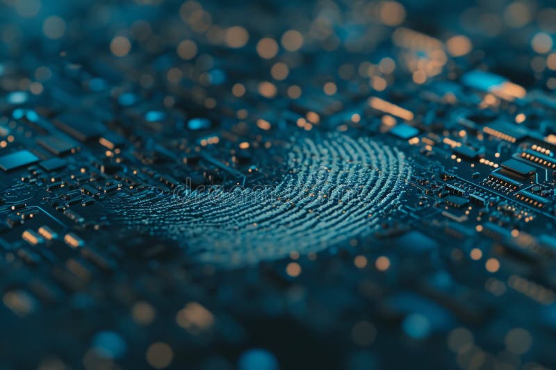 Fingerprint scanner digital footprint computer security safety tracking transparency biometrics finger scan recognition network security privacy identification id access password protection cybernetic. High quality photo AI generated