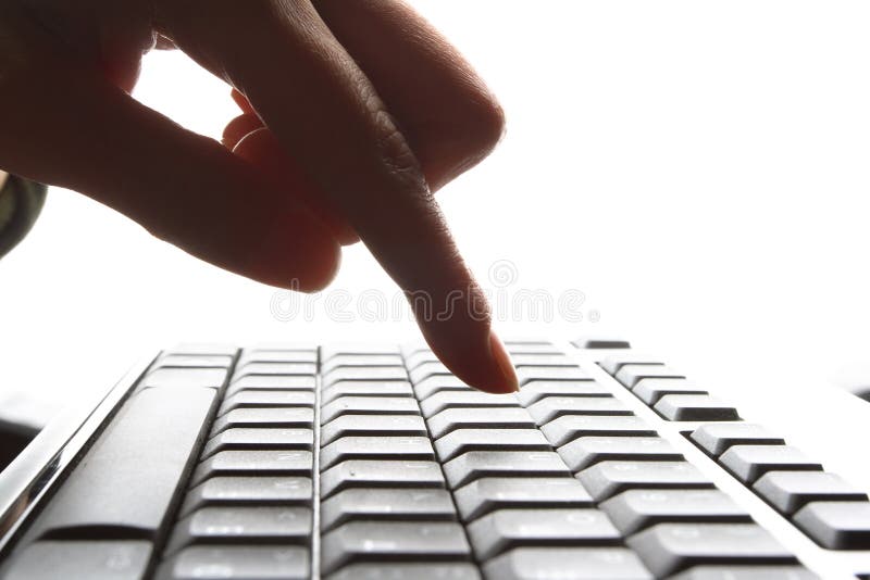 Fingers on keyboard