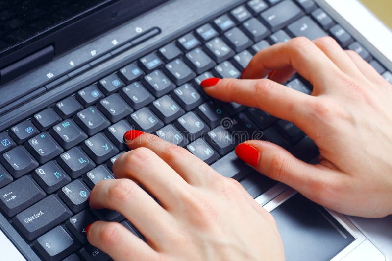 Fingers typing