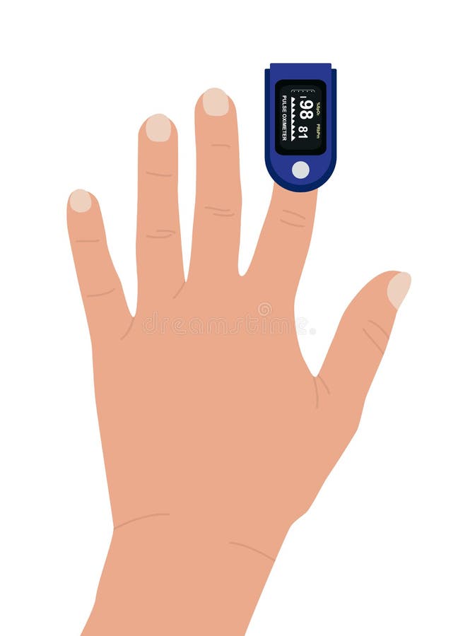 Fingertip Pulse Oximeter. Medical Device for Measuring Oxygen Saturation  and Heart Rate Stock Vector - Illustration of finger, digital: 232756839