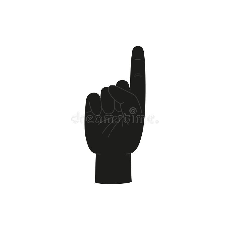 Fingerzeichen 1 1 Zahl schwarze Silhouette Vektor Zahl infografische Kommunikation Handgesten ungleiche erste Zahl vektor abbildung