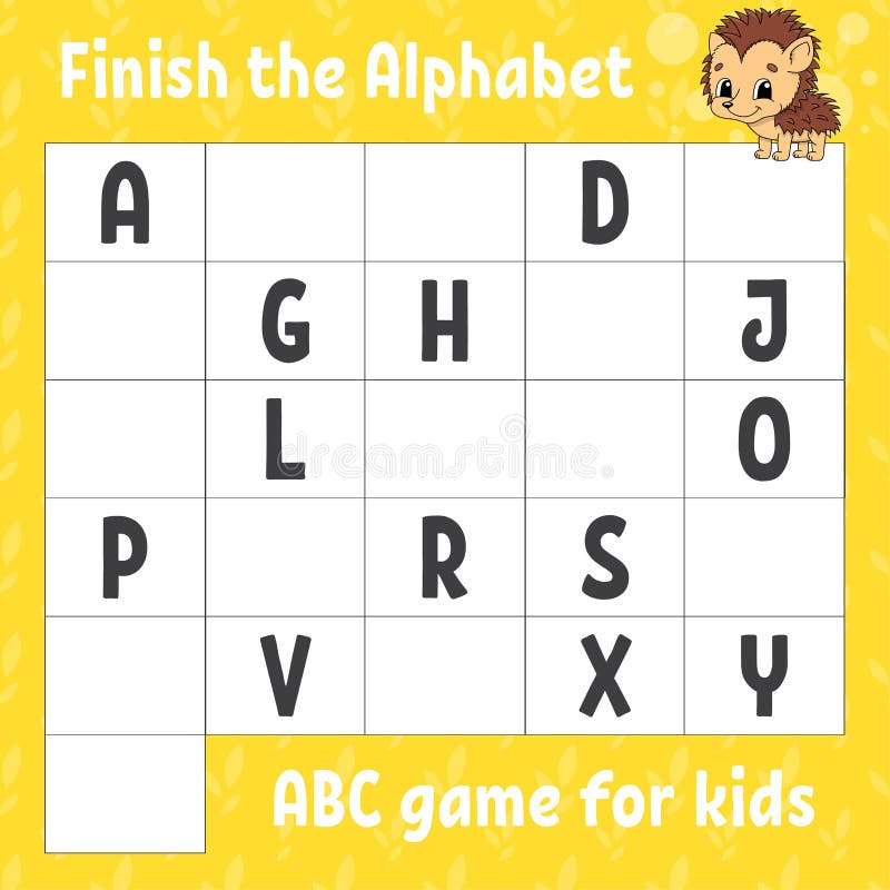 Finish the Alphabet. ABC Game for Kids. Education Developing Worksheet ...