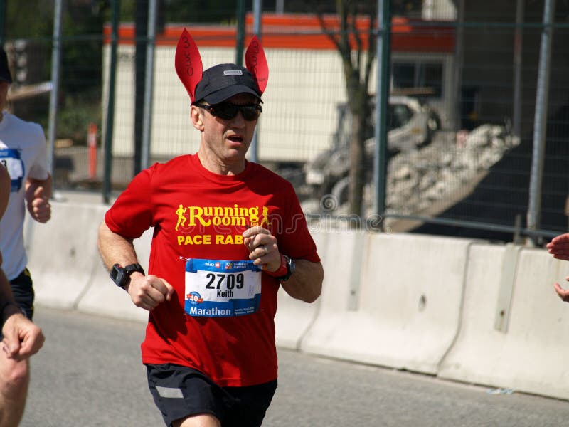 Finish of the Vancouver marathon stock image