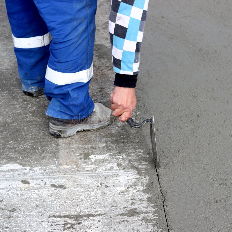 Finishing the Edge of Concrete Stock Photo Image of paint, rough