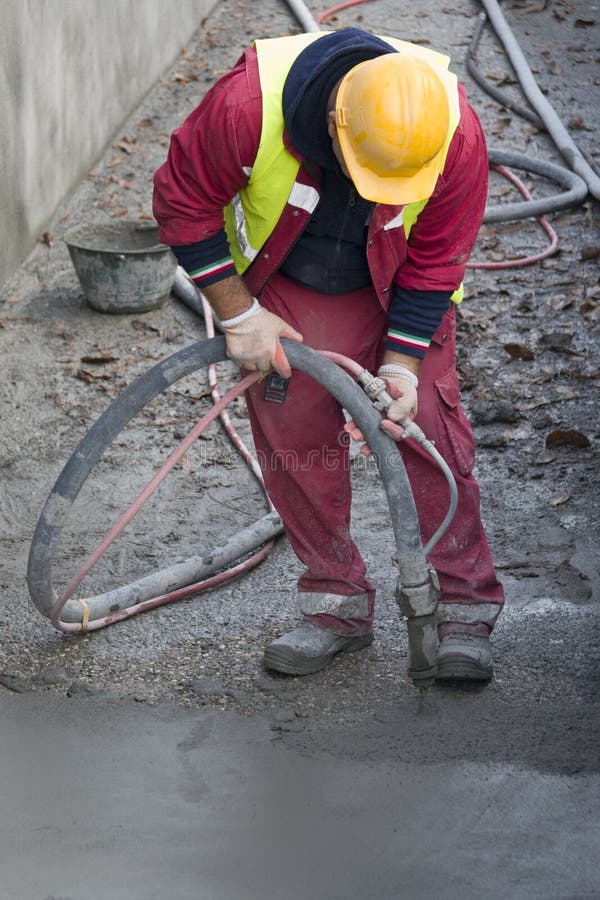 Finishing Floor with Concrete Pump Editorial Stock Image Image of