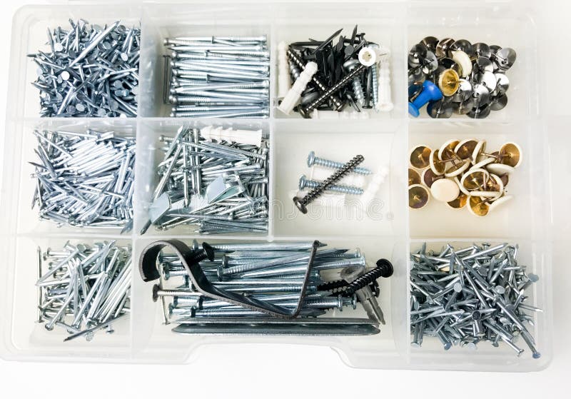 Finishing Nails and Thumbtacks Stock Photo Image of security, plastic