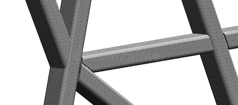 Download Finite Elements Mesh Of A Steel Framework Construction 3d Illustration Stock Illustration Illustration Of Elements Industrial 201324331