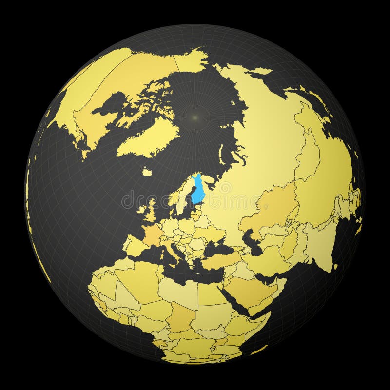 Finland Map on a World Map with Flag and Map Pointer. Vector Illustration Stock Illustration 