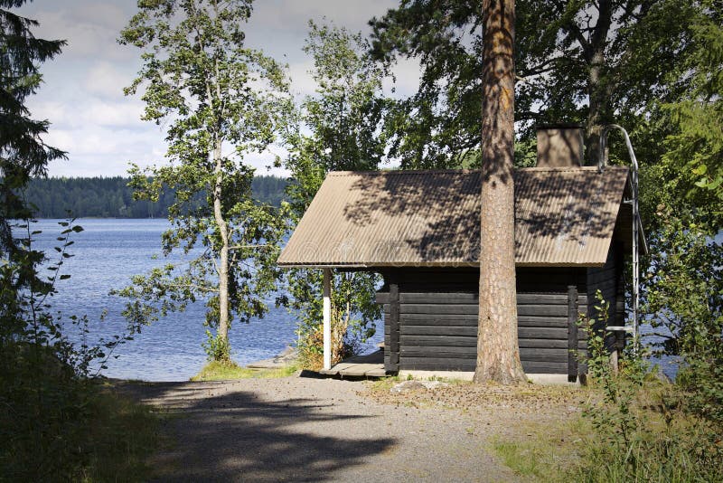 Finland Sauna by a lake stock photo. Image of travel 23266884