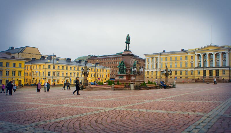 Finlandia, Helsínquia, atrações da paisagem Quadrado do Senado Tonificar, fotografia de stock Finlandia, Helsínquia, atrações da paisagem Quadrado do Senado Tonificar, fotografia de stock