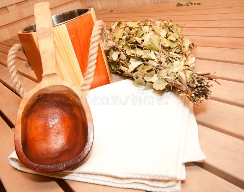 Finnish sauna stock image. Image of leaf, comfortable 16170311