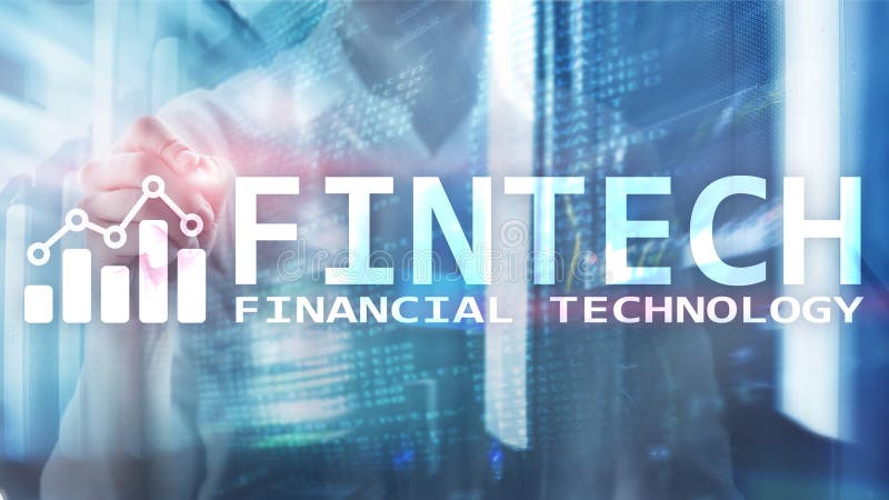 FINTECH - Financial technology, global business and information Internet communication technology. Skyscrapers background. Hi-tech royalty free stock photos FINTECH - Financial technology, global business and information Internet communication technology. Skyscrapers background. Hi-tech royalty free stock photos