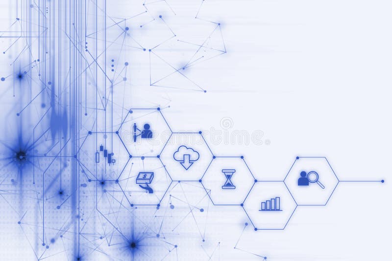 Fintech icon on abstract financial technology background. royalty free illustration