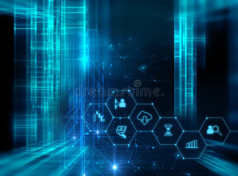 Fintech icon on abstract financial technology background .