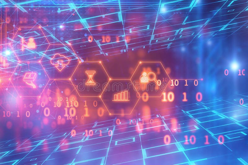 Fintech icon on abstract financial technology background .