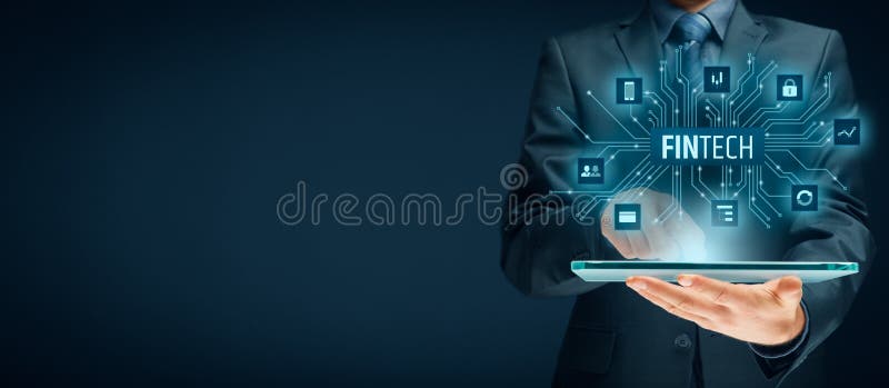Fintech y tecnología financiera imagenes de archivo