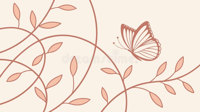 Fintvätt med florelement, graciös naturkonvektorvektorvektordesign Generativ AI stock illustrationer