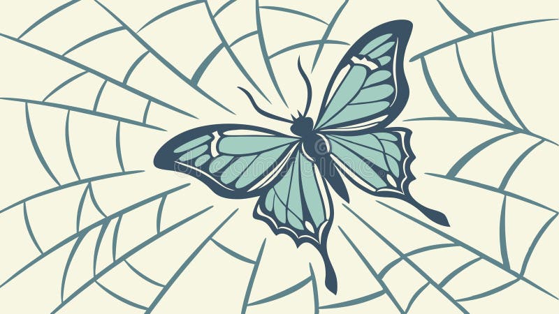 Fintvätt på Spider Web. Naturens Intricate Connection-vektordesign Generativ AI vektor illustrationer