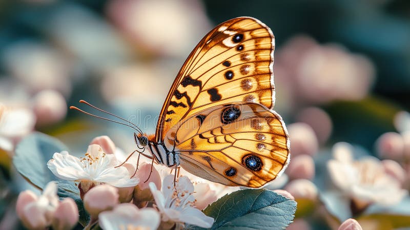 Fintvätt som vilar på blommor vektor illustrationer