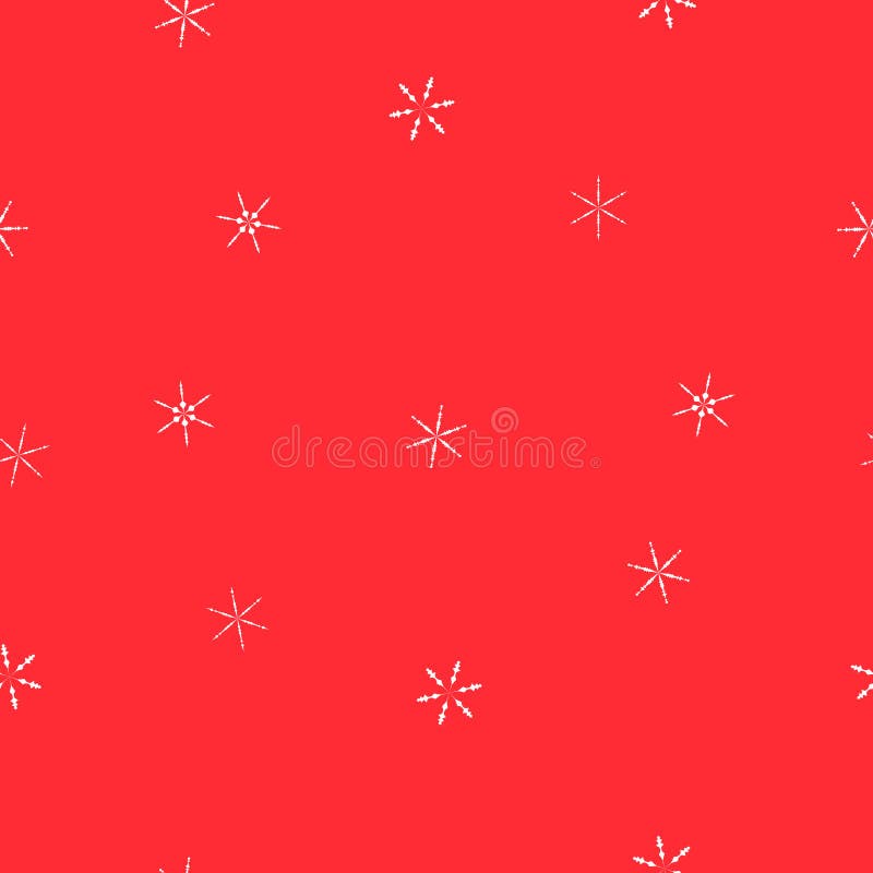 Fiocchi di neve bianchi del modello senza cuciture su rosso, vettore ENV 10 illustrazione di stock Fiocchi di neve bianchi del modello senza cuciture su rosso, vettore ENV 10 illustrazione di stock