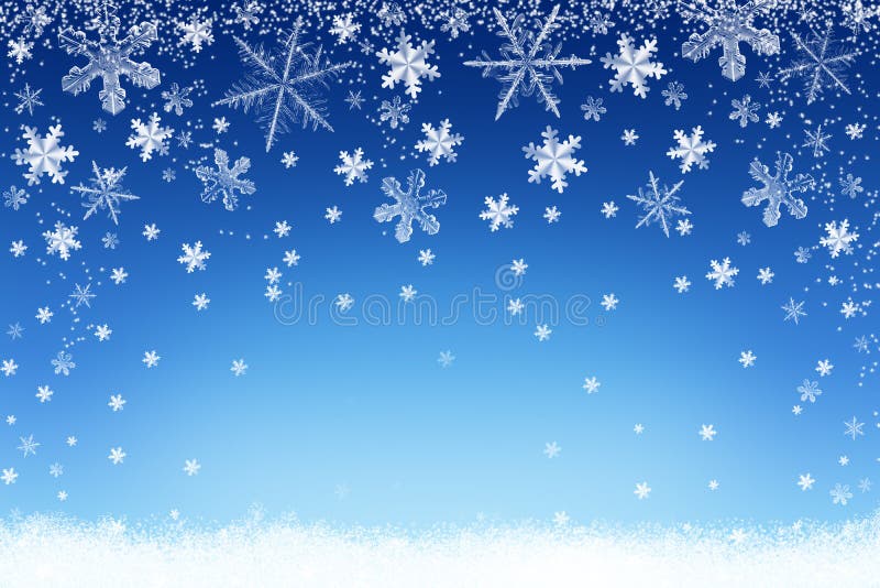Fiocchi di neve che cadono sulla neve Fondo per il Natale e l'inverno