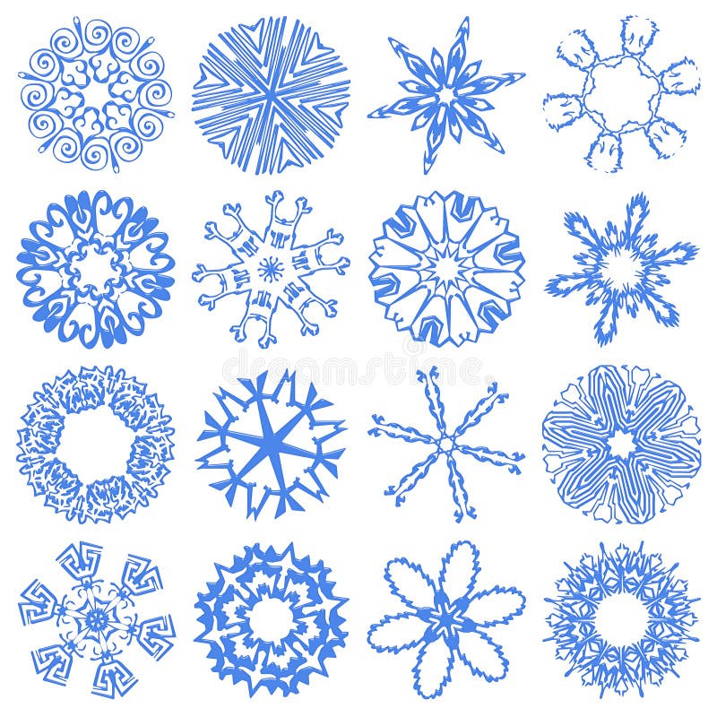 Fiocchi di neve stabiliti di vetro illustrazione vettoriale Fiocchi di neve stabiliti di vetro illustrazione vettoriale