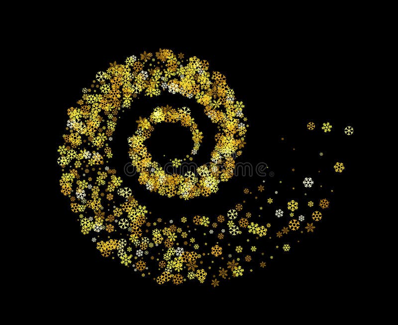 Download Fiocchi Di Neve Torti Nel Vortice Illustrazione Vettoriale - Illustrazione di dorato, maelstrom: 117978283