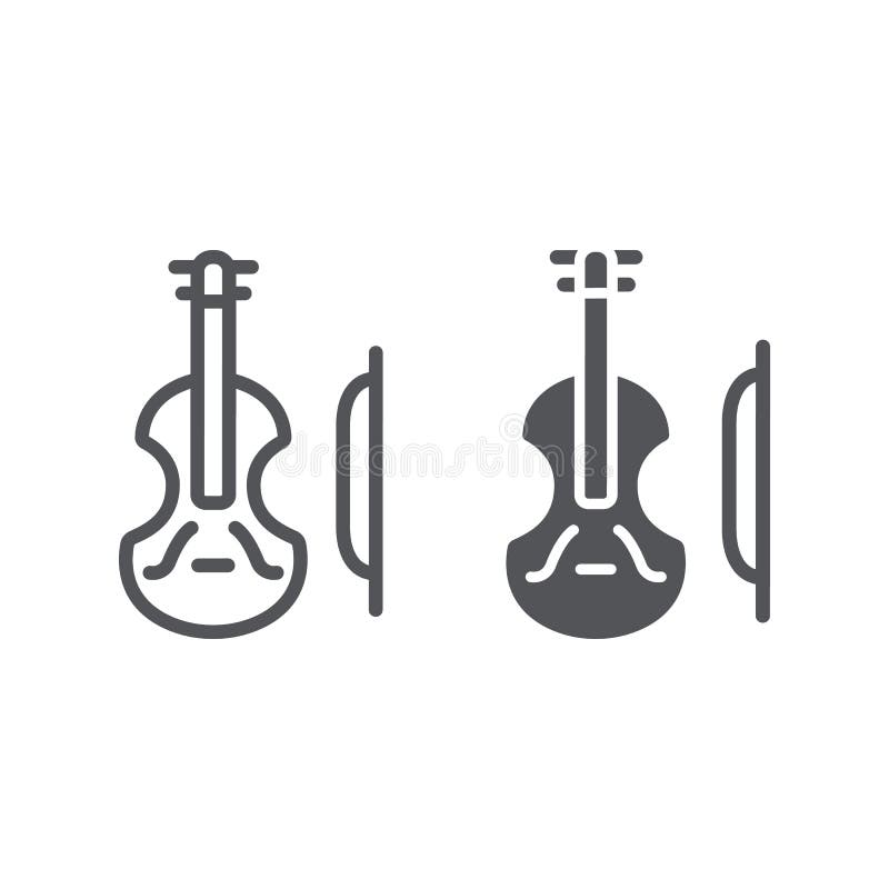 Fiollinje och skårasymbol, musik och instrument, violoncelltecken, vektordiagram, en linjär modell på en vit bakgrund stock illustrationer Fiollinje och skårasymbol, musik och instrument, violoncelltecken, vektordiagram, en linjär modell på en vit bakgrund stock illustrationer