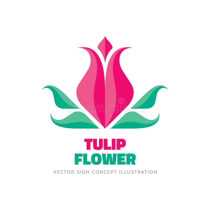 Fiore del tulipano - vector l'illustrazione di concetto del modello di logo nello stile piano Segno creativo della natura astratt royalty illustrazione gratis