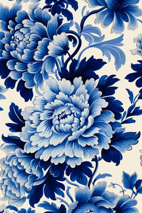 Fiore di colore blu e bianco su fondo bianco con fiori di colore blu. aie generativa. prodotto ai