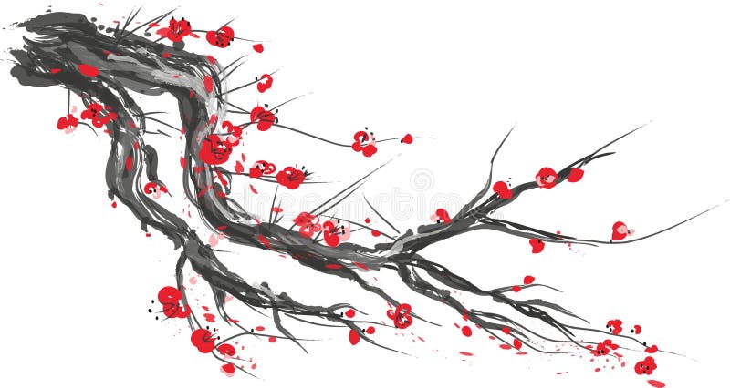 Fiore realistico di sakura - ciliegio giapponese isolato su fondo bianco royalty illustrazione gratis Fiore realistico di sakura - ciliegio giapponese isolato su fondo bianco royalty illustrazione gratis