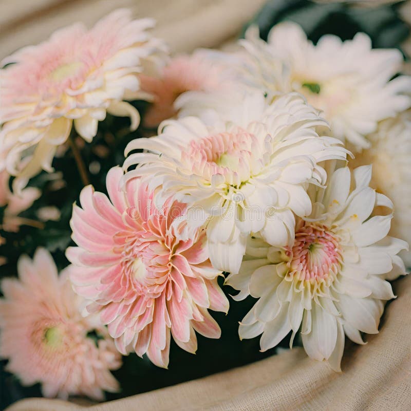 Fiori di crisantemo bianco e rosa royalty illustrazione gratis