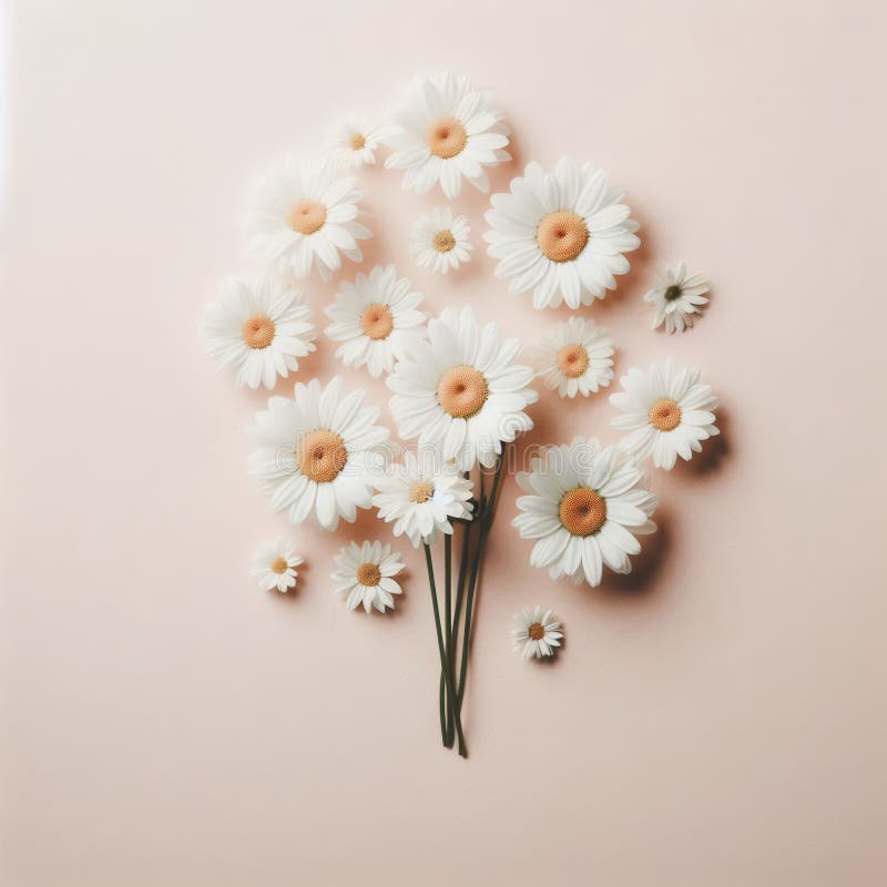 Fiori di margherita sull'immagine generativa rosa illustrazione vettoriale
