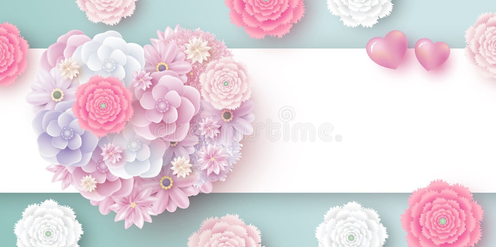 Fiori nella forma del cuore con lo spazio della copia per il giorno di madri delle donne dei biglietti di S. Valentino Fiori nella forma del cuore con lo spazio della copia per il giorno di madri delle donne dei biglietti di S. Valentino