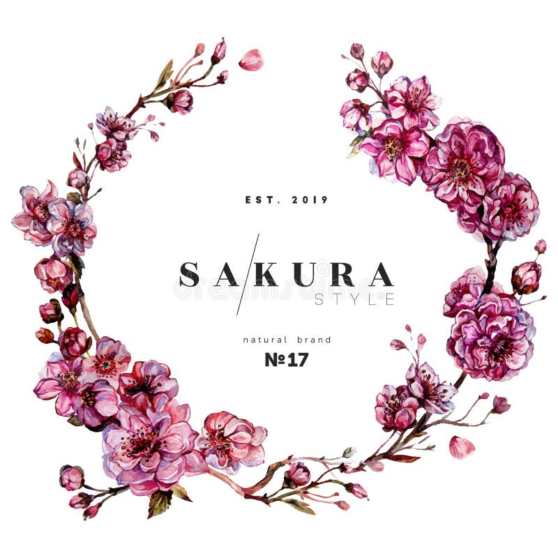 Fioritura acquosa rosa sakura royalty illustrazione gratis