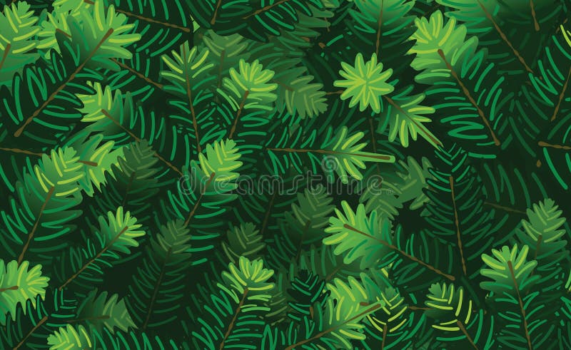 Fir needles seamless texture vector illustration