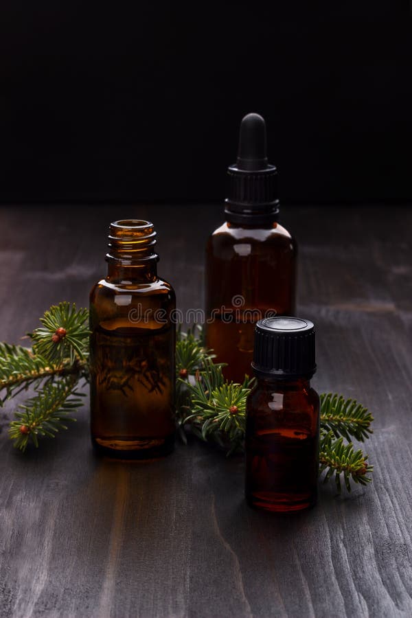 Fir pine or spruce essential oil stock images Fir pine or spruce essential oil stock images
