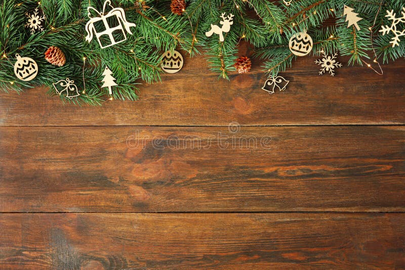 Border Art Design with Decorated Christmas Tree Stock Photo - Image of ...