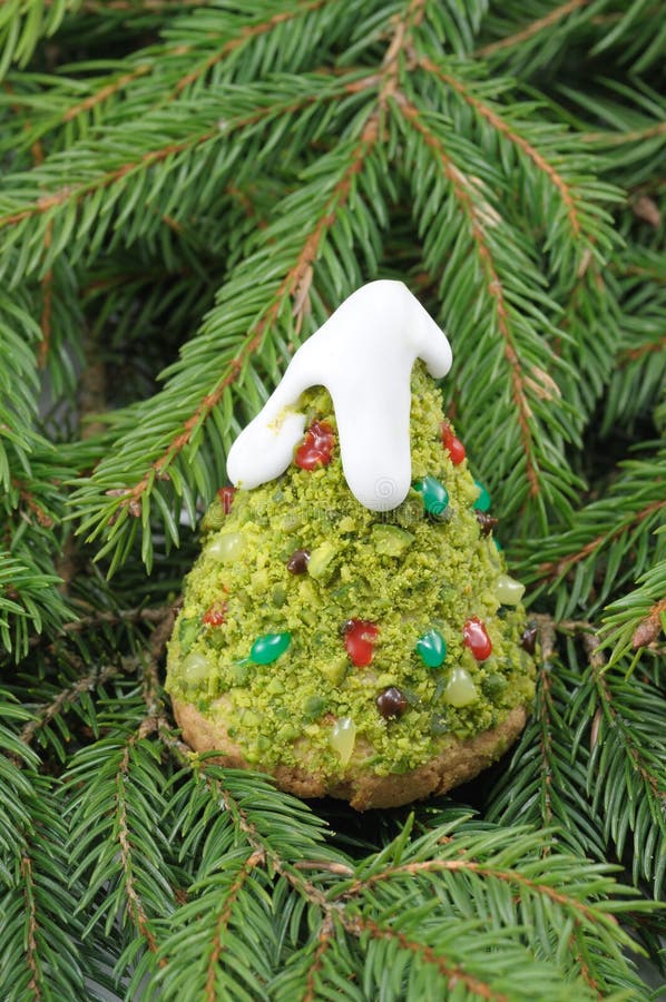 Fir Tree Shaped Cake stock image. Image of cookie, glazed 12316879