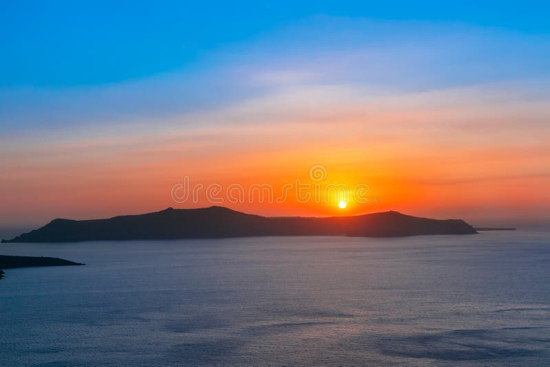 Oia Au Coucher Du Soleil Santorini Grèce Image Stock