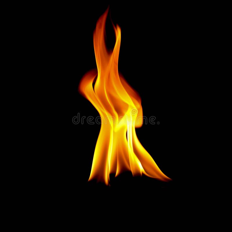 Fire Abstract Background. Fire on the Black Background Stock Photo