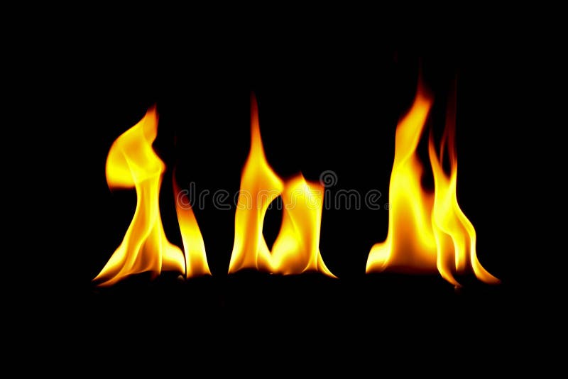 Fire Abstract Background. Fire on the Black Background Stock Photo