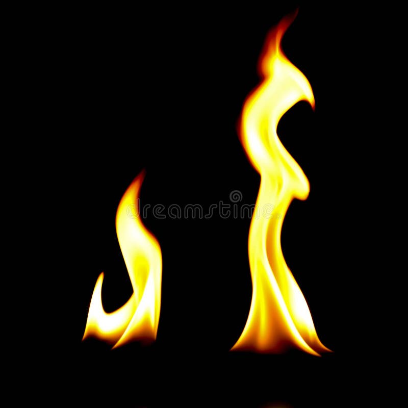 Fire Abstract Background. Fire on the Black Background Stock Photo