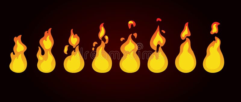 Animation Frames Or Fire Sprites Stock Vector - Illustration of gamedev