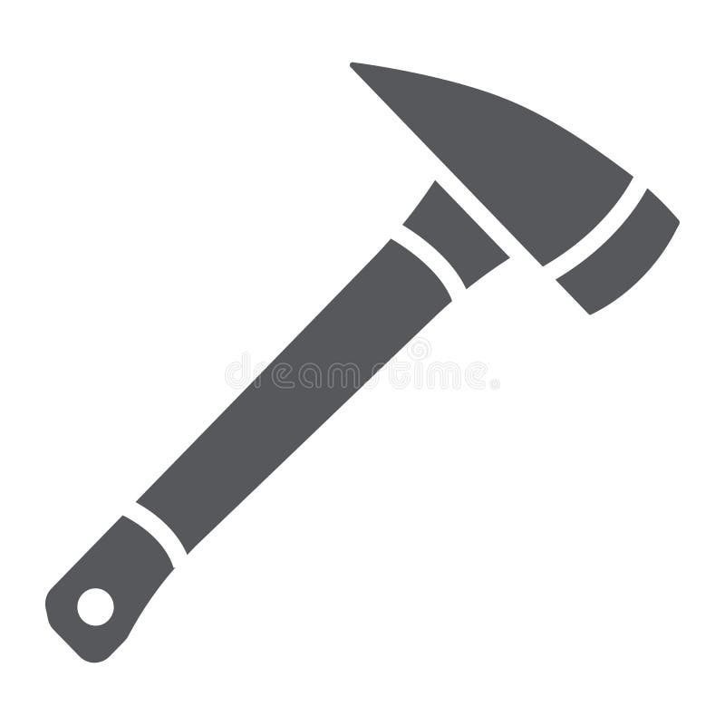 Fire ax glyph icon, equipment and blade, firefighter axe sign, vector graphics, a solid pattern on a white background, eps 10.