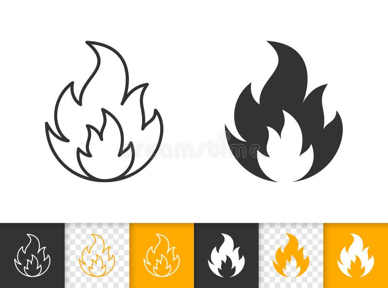 fire icons isolated on white background. fire icon thin line